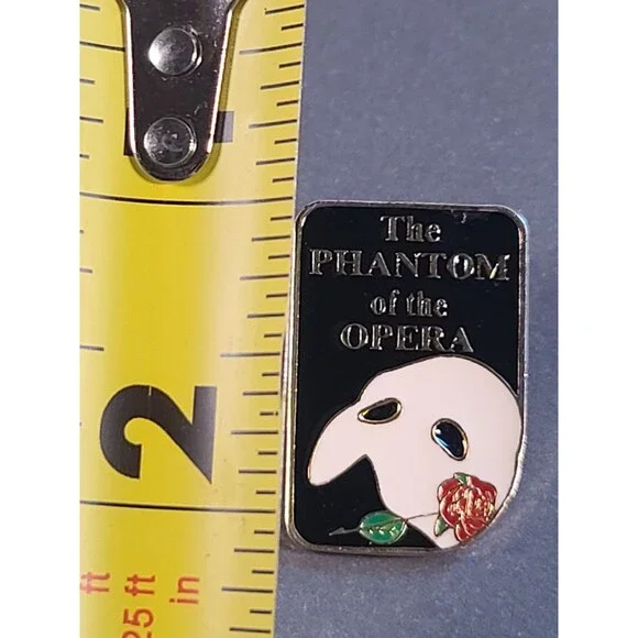 Vintage The Phantom Of The Opera The Broadway Musical Mask & Rose Lapel Pin - Picture 3 of 7